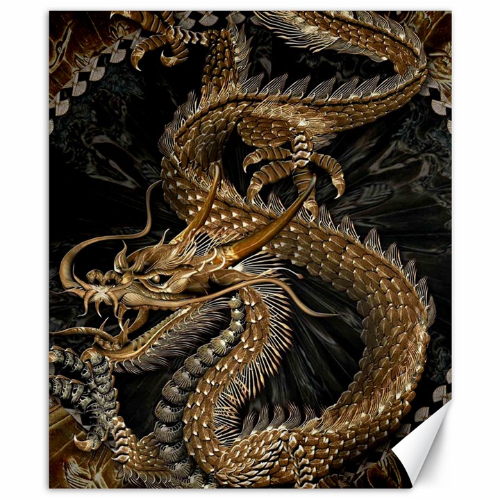 Fantasy Dragon Pentagram Canvas 8  x 10 