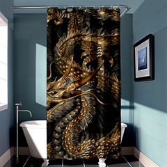 Fantasy Dragon Pentagram Shower Curtain 36  X 72  (stall) 