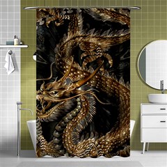 Fantasy Dragon Pentagram Shower Curtain 48  X 72  (small) 