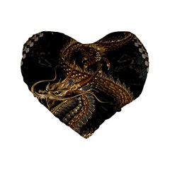 Fantasy Dragon Pentagram Standard 16  Premium Heart Shape Cushions