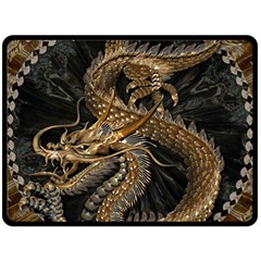 Fantasy Dragon Pentagram Two Sides Fleece Blanket (large)