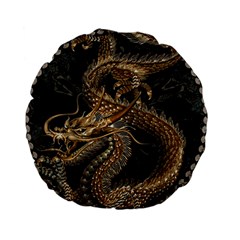 Fantasy Dragon Pentagram Standard 15  Premium Flano Round Cushions