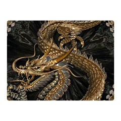 Fantasy Dragon Pentagram Two Sides Premium Plush Fleece Blanket (mini)