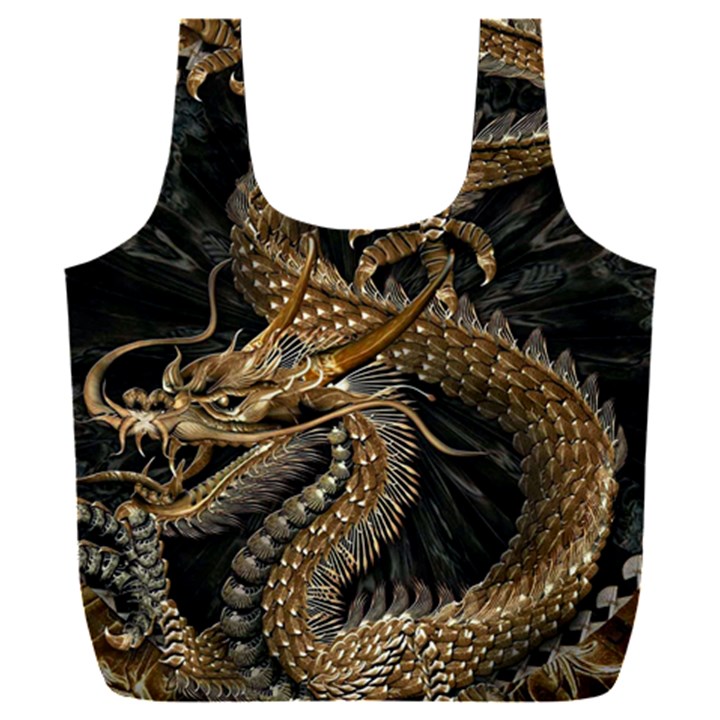 Fantasy Dragon Pentagram Full Print Recycle Bag (XXXL)