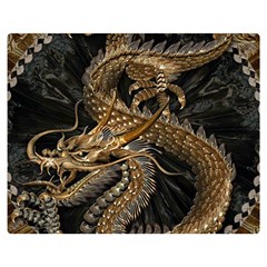 Fantasy Dragon Pentagram Premium Plush Fleece Blanket (medium)