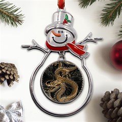 Fantasy Dragon Pentagram Metal Snowman Ornament