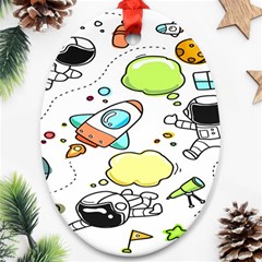 Sketch Cartoon Space Set Ornament (oval) by Hannah976