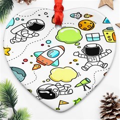 Sketch Cartoon Space Set Ornament (heart) by Hannah976