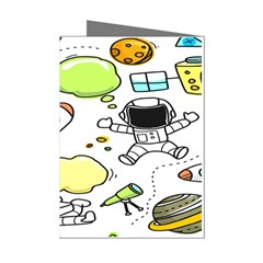 Sketch Cartoon Space Set Mini Greeting Cards (pkg Of 8) by Hannah976