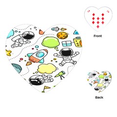 Sketch Cartoon Space Set Playing Cards Single Design (heart) by Hannah976