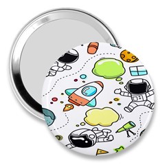 Sketch Cartoon Space Set 3  Handbag Mirrors by Hannah976