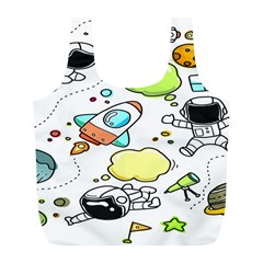 Sketch Cartoon Space Set Full Print Recycle Bag (l) by Hannah976