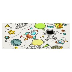 Sketch Cartoon Space Set Banner And Sign 8  X 3  by Hannah976