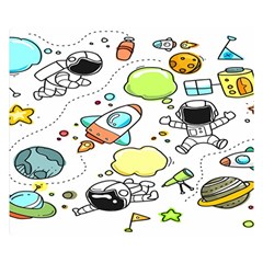 Sketch Cartoon Space Set Premium Plush Fleece Blanket (small) by Hannah976