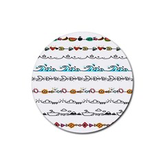 Decoration Element Style Pattern Rubber Coaster (round) by Hannah976