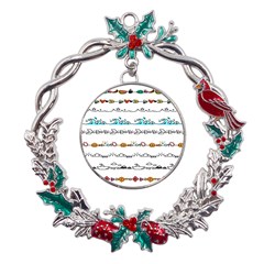 Decoration Element Style Pattern Metal X mas Wreath Holly Leaf Ornament by Hannah976