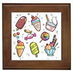 Doodle Cartoon Drawn Cone Food Framed Tile Front