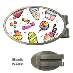 Doodle Cartoon Drawn Cone Food Money Clips (oval)  by Hannah976