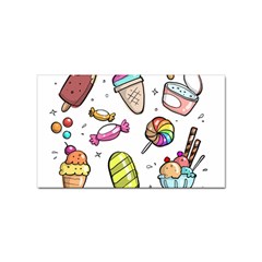 Doodle Cartoon Drawn Cone Food Sticker Rectangular (100 Pack) by Hannah976