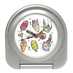 Doodle Cartoon Drawn Cone Food Travel Alarm Clock by Hannah976