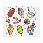 Doodle Cartoon Drawn Cone Food Small Glasses Cloth Front