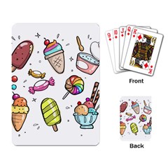 Doodle Cartoon Drawn Cone Food Playing Cards Single Design (rectangle) by Hannah976