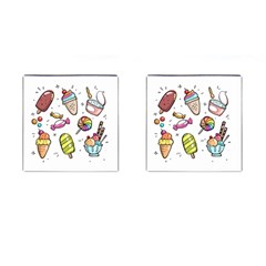 Doodle Cartoon Drawn Cone Food Cufflinks (square) by Hannah976