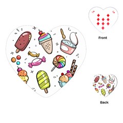 Doodle Cartoon Drawn Cone Food Playing Cards Single Design (heart) by Hannah976