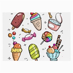 Doodle Cartoon Drawn Cone Food Large Glasses Cloth by Hannah976