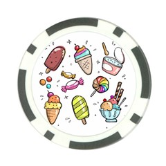 Doodle Cartoon Drawn Cone Food Poker Chip Card Guard by Hannah976