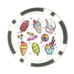 Doodle Cartoon Drawn Cone Food Poker Chip Card Guard Front