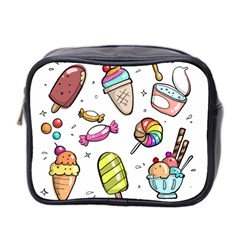 Doodle Cartoon Drawn Cone Food Mini Toiletries Bag (two Sides) by Hannah976