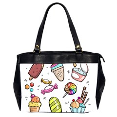 Doodle Cartoon Drawn Cone Food Oversize Office Handbag (2 Sides) by Hannah976