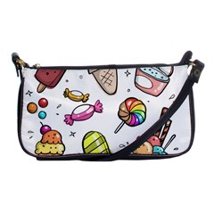 Doodle Cartoon Drawn Cone Food Shoulder Clutch Bag by Hannah976