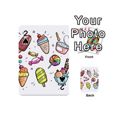 Doodle Cartoon Drawn Cone Food Playing Cards 54 Designs (mini) by Hannah976