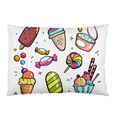 Doodle Cartoon Drawn Cone Food Pillow Case (two Sides) by Hannah976