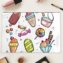 Doodle Cartoon Drawn Cone Food Cosmetic Bag (xxl) by Hannah976