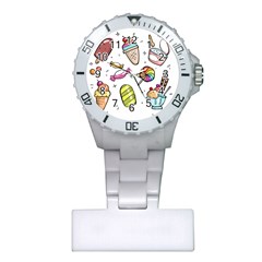 Doodle Cartoon Drawn Cone Food Plastic Nurses Watch by Hannah976