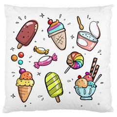 Doodle Cartoon Drawn Cone Food Standard Premium Plush Fleece Cushion Case (one Side) by Hannah976