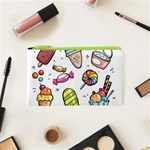 Doodle Cartoon Drawn Cone Food Cosmetic Bag (XS) Front