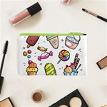 Doodle Cartoon Drawn Cone Food Cosmetic Bag (XS) Back