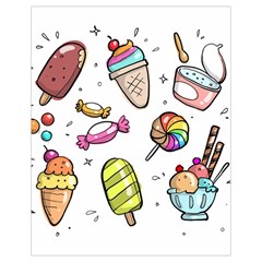 Doodle Cartoon Drawn Cone Food Drawstring Bag (small) by Hannah976