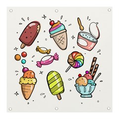 Doodle Cartoon Drawn Cone Food Banner And Sign 3  X 3  by Hannah976