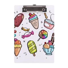 Doodle Cartoon Drawn Cone Food A5 Acrylic Clipboard by Hannah976