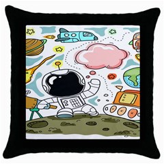 Sketch Cute Child Funny Throw Pillow Case (black) by Hannah976