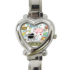 Sketch Cute Child Funny Heart Italian Charm Watch by Hannah976