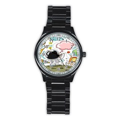 Sketch Cute Child Funny Stainless Steel Round Watch by Hannah976