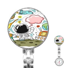 Sketch Cute Child Funny Stainless Steel Nurses Watch by Hannah976