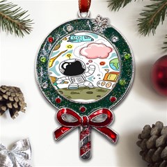 Sketch Cute Child Funny Metal X mas Lollipop With Crystal Ornament by Hannah976