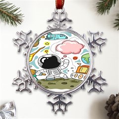 Sketch Cute Child Funny Metal Large Snowflake Ornament by Hannah976